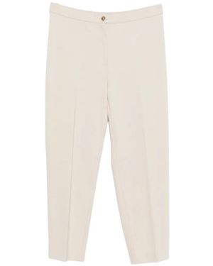 Marina Rinaldi Button-Fastening Straight-Leg Trousers - White