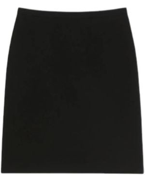 Max Mara Gerader Minirock Mit Hohem Bund - Schwarz