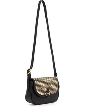 Pollini Bandolera Con Panel Tejido - Blanco
