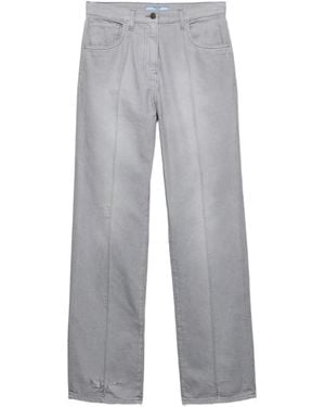 Prada Jean À Effet Délavé - Gray