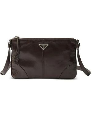 Prada Pochette Pour Smartphone En Cuir - Black