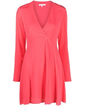 Patrizia Pepe Long-Sleeve Flared Panelled Dress - Pink