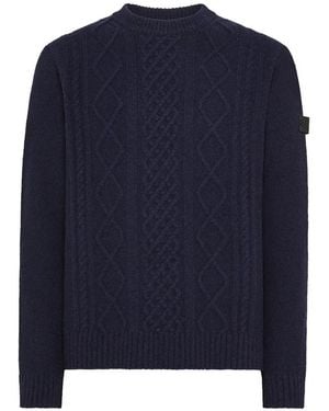 Peuterey Pull En Maille Torsadée - Blue