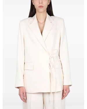 MSGM Tie-Fastening Blazer - White