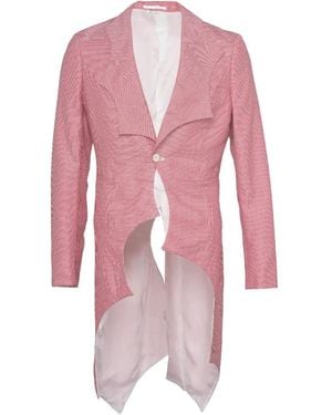 Comme des Garçons Houndstooth skull-printed coat - Rosa