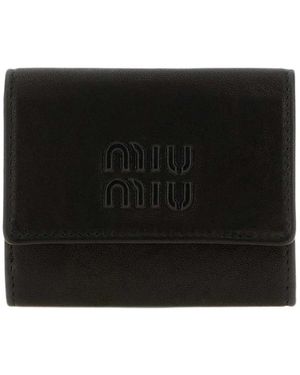 Miu Miu Small Nappa-Leather Wallet - Black