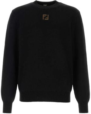 Fendi Ff-Motif Wool Jumper - Black