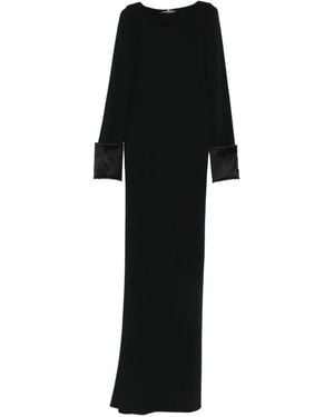 Ermanno Scervino Satin-Cuff Long Dress - Black