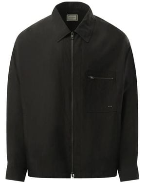 WOOYOUNGMI Zip-Up Chest-Pocket Shirt - Black