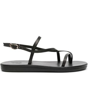 Ancient Greek Sandals Alethea Flat Leather Sandals - Black