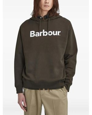 Barbour Logo-Print Hoodie - Gray