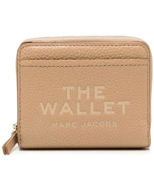 Marc Jacobs Leren Portemonnee Met Logo-Reliëf - Naturel