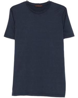 Jeordie's Raw-Edge Short-Sleeve Cotton T-Shirt - Blue