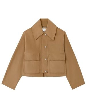Ganni Flap-Pocket Jacket - Natural