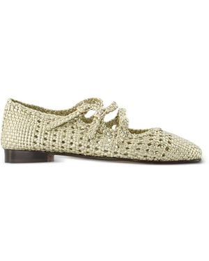 CAREL PARIS Ariana Raffia Ballet Flats - Metallic
