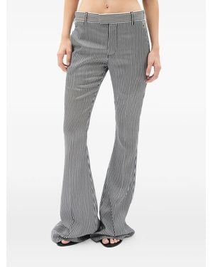 Ann Demeulemeester Adri Striped Bootcut Trousers - Grey