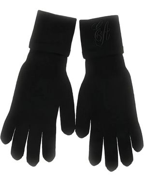 Emporio Armani Logo-Embroidered Gloves - Black