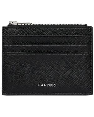 Sandro Logo-Lettering Card Holder - Black