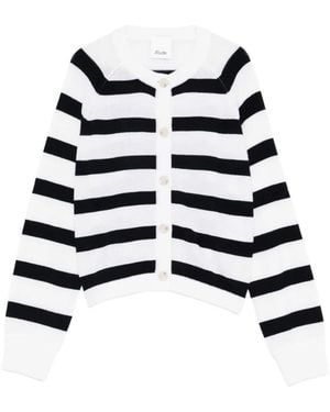 Allude Striped Cardigan - White