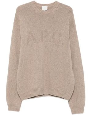 A.P.C. Logo-Knit Crew-Neck Sweater - Natural