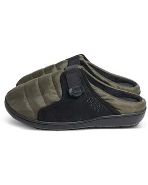 SUBU Quilted Strap Slippers - Black