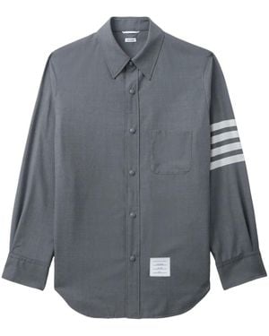 Thom Browne 4-Bar Shirt Jacket - Grey