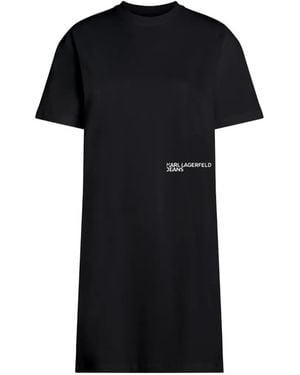 KARL LAGERFELD Logo-Print Mini Dress - Black