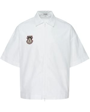 Black Jack Jewelry Slacker Logo-Patch Zip-Up Shirt - White