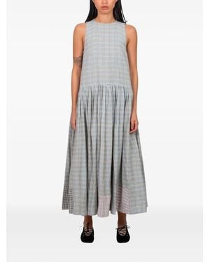 STORY mfg. Echo Checked Maxi Dress - Grey