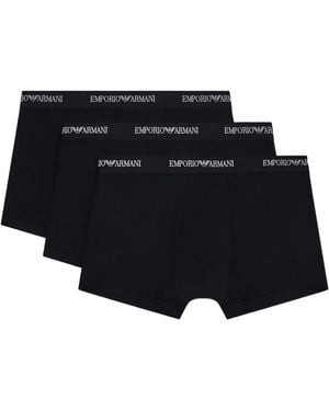 Emporio Armani Contrasting-Waistband Boxers (Set Of Three) - Black