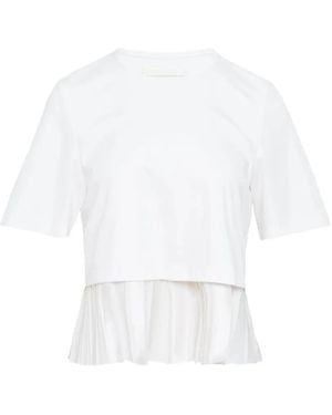 Club21 Pleated-Hem T-Shirt - White