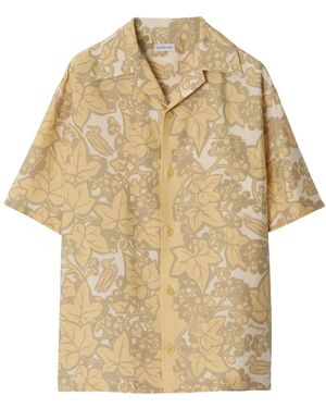 Burberry Ivy Silk Shirt - Natural