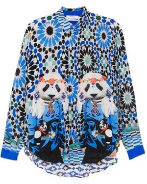 The Artistylist Panda Printed Shirt - Blue