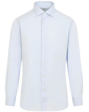 Brioni Long-Sleeve Cotton Shirt - White