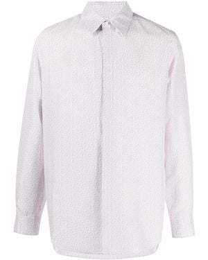 Fendi Silk Shirt With Embossed Pattern - Weiß
