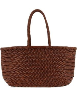 Dragon Diffusion Woven Leather Tote Bag - Brown