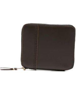 Comme des Garçons Contrast-Stitch Leather Wallet - Black
