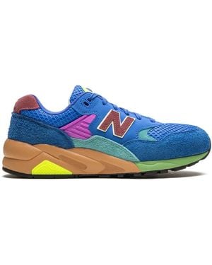 New Balance 580 Og /Bright Lapis/Washed Burgundy" Suede Trainers - Blue
