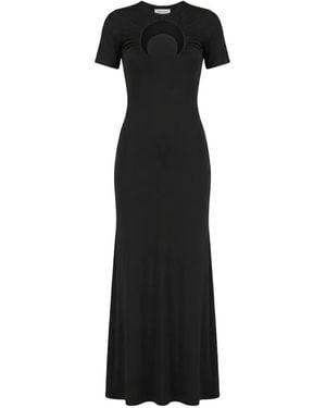 Marine Serre Moon Gathered Maxi Dress - Black