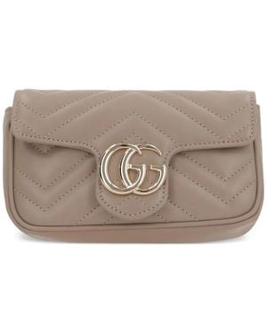 Gucci Quilted Double-G Shoulder Bag - Grey