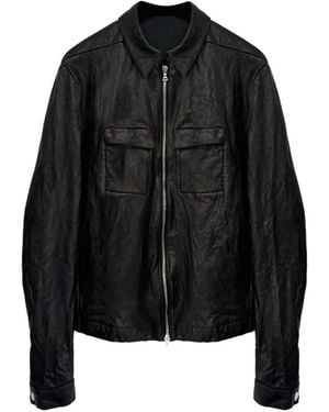 SAN263-1 Embroidered Leather Jacket - Black