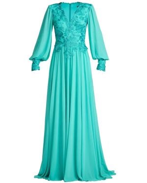 Tadashi Shoji Maxikleid Mit V-Ausschnitt - Blau