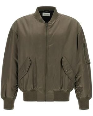 Saint Laurent Ribbed-Cuff Bomber Jacket - Green