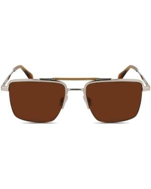 Paul Smith Landor Rectangle-Frame Sunglasses - Brown