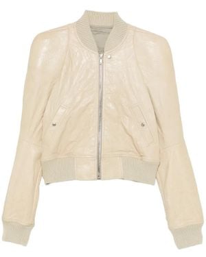 Rick Owens Rib-Trim Bomber Jacket - Natural