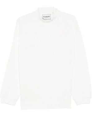 Iceberg Logo-Detail Cotton Sweatshirt - White