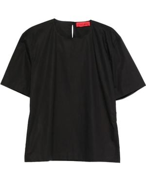 Thelatest Dean Short-Sleeve Blouse - Black