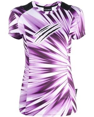 Philipp Plein Printed Tie-Dye Round-Neck T-Shirt - Purple