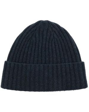 N.Peal Cashmere Cashmere Ribbed Beanie - Blue
