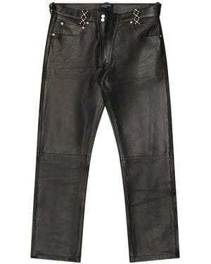 Enfants Riches Deprimes Moto Fly Leather Trousers - Grey